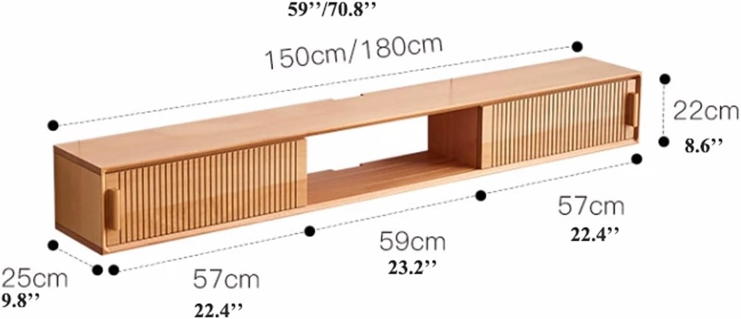 TV Floating Cabinet Wood Floating TV Stand, 59''/71'' Floating Entertainment Center, Modern Floating Media Console, Wall Mounted TV Console, Floating TV Console Under TV Shelf Floating TV Shelf ( Colo