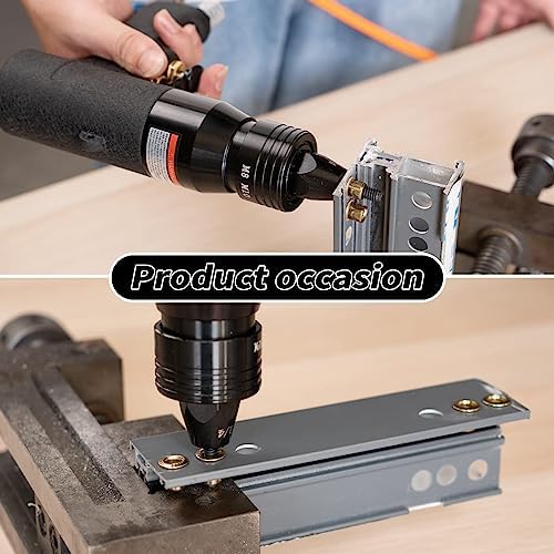Pneumatic Hydraulic Rivet Nut Gun Pneumatic Riveter Automatic Rivet Nut Gun with 5PCS Metric Mandrels, Pop Rivet Nut Gun (M5,M6,M8,M10)