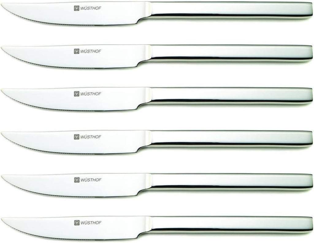 WÜSTHOF Stainless Steel 8-Piece Steak Knife Set with Black Presentation Chest