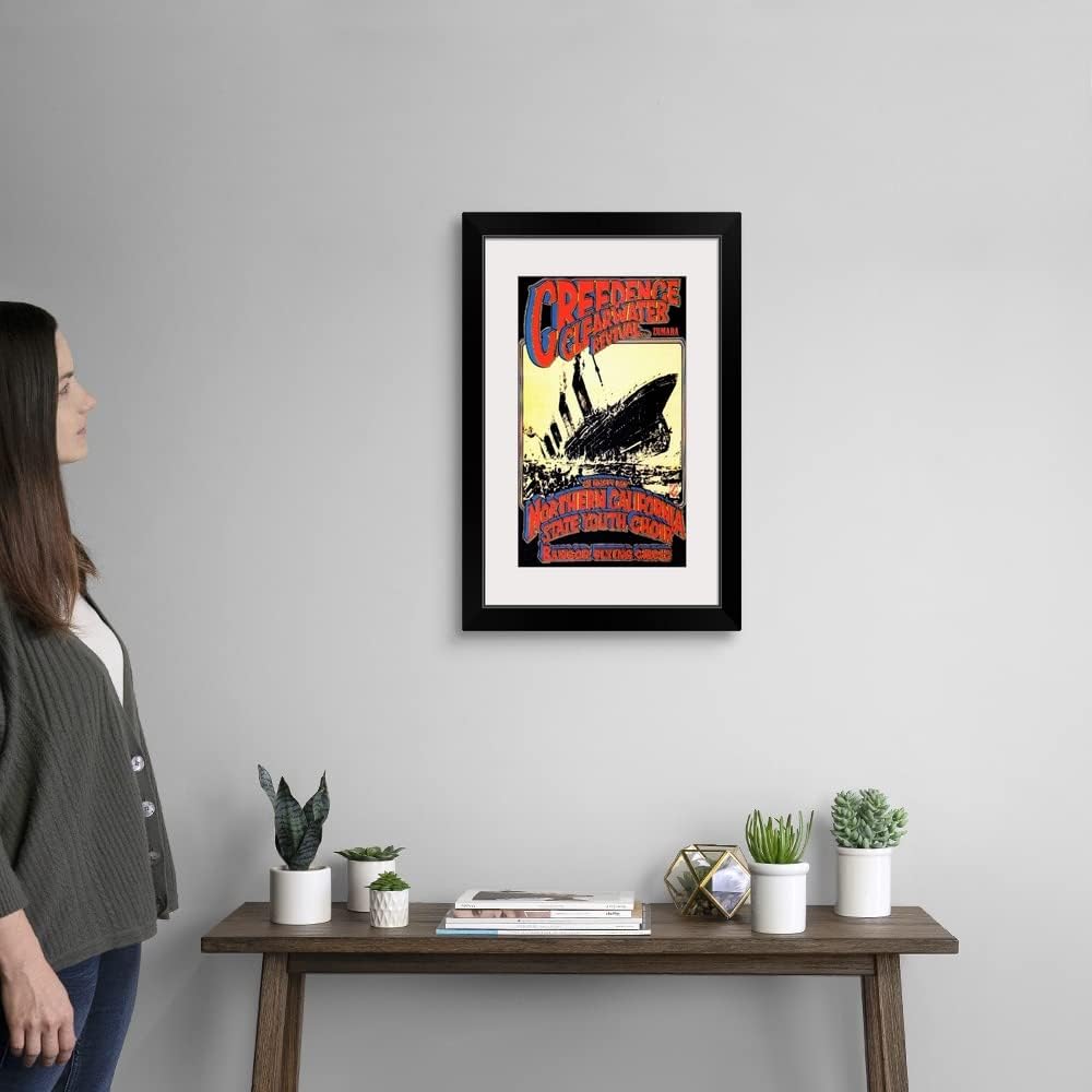 GREATBIGCANVAS Creedence Clearwater Revival Poster Black Framed Wall Art Print, Classic Rock Artwork