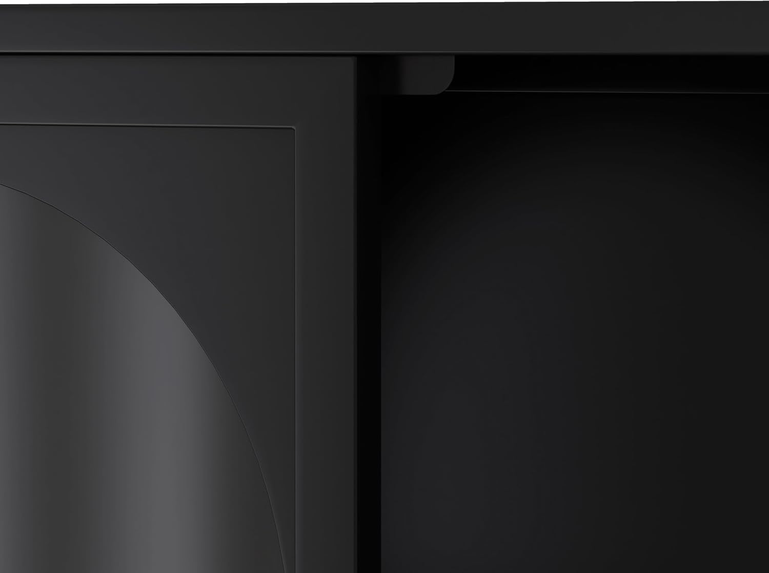 Retro Style Tempering Glass Door Wall Cabinet with Detachable Shelves and Open Shelves，for Office Dining Room,Living Room, Kitchen and Bathroom.Black