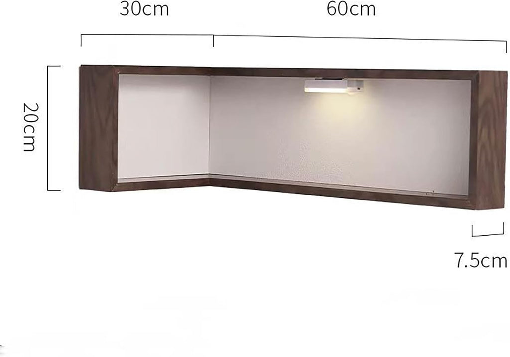Corner Shelf, Wall Mounted Floating Corner Shelves for Bedroom & Living Room, Space Saving Display Shelf for Collectibles, Plants & Books(L-Shape A 30 x 60 x 20 cm,2 Pack)