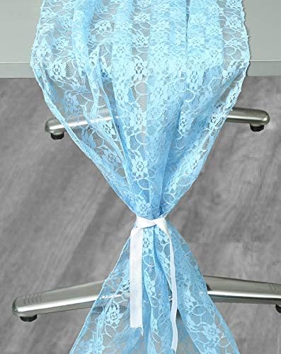VDS Table Runner Lace Runner for Wedding Reception Party Table Decoration 27 x120 Inch (Pack of 15 Babay Blue)