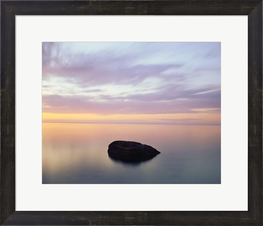 Rock at Sunset by Jim Becia Framed Art Print Wall Picture, Espresso Brown Frame, 22 x 19 inches