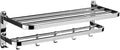 Bathroom Shelf Wall Floating Bathroom Silver Bathroom Shelves Wall Mounted Bathroom Lavatory Towel Rack Towel Shelf with Two Towel Bars Foldable Towel Rack Floating Shelves Corner Shower Caddy