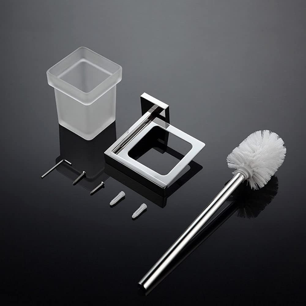 Bathroom Hardware 304 Stainless Steel Chrome Towel Rack Toilet Paper Holder Liquid Soap Holder Towel Bar Toilet Accessories Sets,CS Toilet Brush