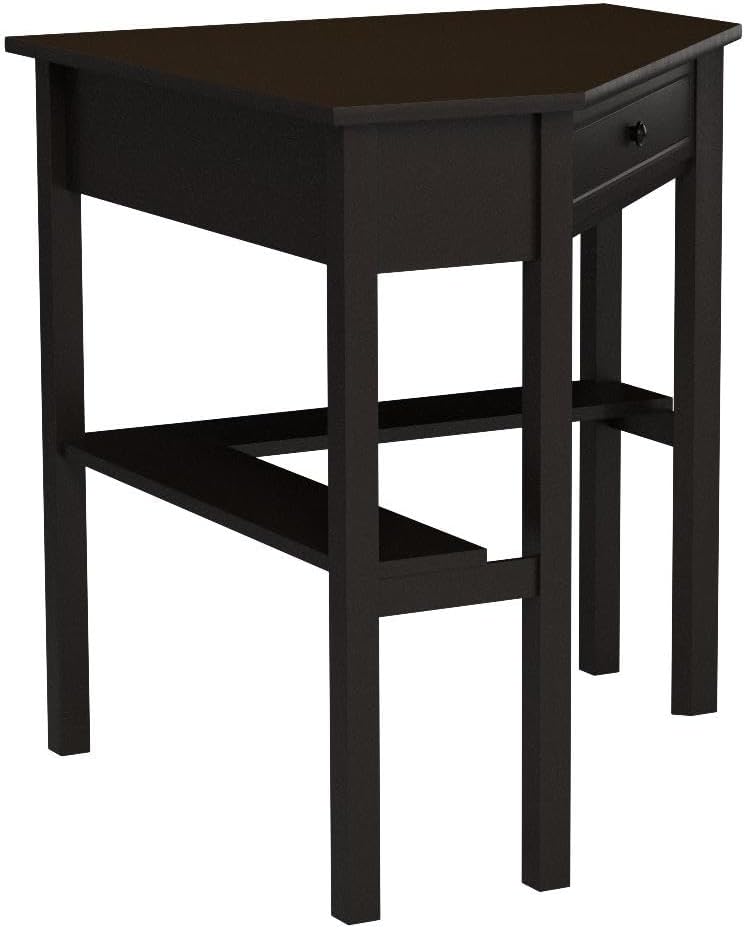 Corner Writing Desk with Pullout Drawer and Shelf, Multiple Finishes, Wooden Corner Desk Constructed of Wood and MDF, 1 Drawer for Storage, Comfortably Fitting in Any Home, Studio