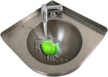 Stainless Steel Single Bowl Sink Wall-Mounted Corner Wash Basin Kitchen Sink for Kitchen Bathroom Lavatory (Color : Silver, Size : 30.5x30.5x13cm) (Silver 30.5x30.5x13cm)