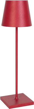 Zafferano, Poldina Pro Lamp, Rechargeable Cordless Table Lamp with Touch Controls, Suitable for Indoor and Outdoor, Dimmer, 2200-3000 K, Height 14.9 Inches, Ruby Red Color