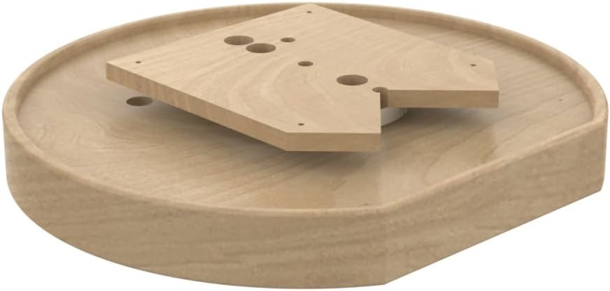 Lazy Daisy Natural Wood D-Shaped Lazy Susan for Corner Wall Cabinets w/Swivel Bearing