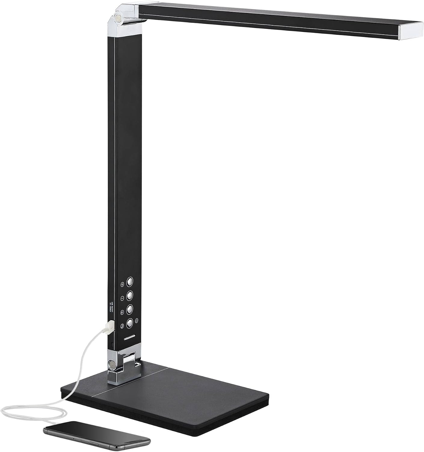 360 Lighting Jett Modern Desk Table Lamp 16 1/2' High with USB Charging Port and Nightlight LED Black Aluminum Touch On Off Dimmer for Bedroom House Bedside Nightstand Home Office Reading