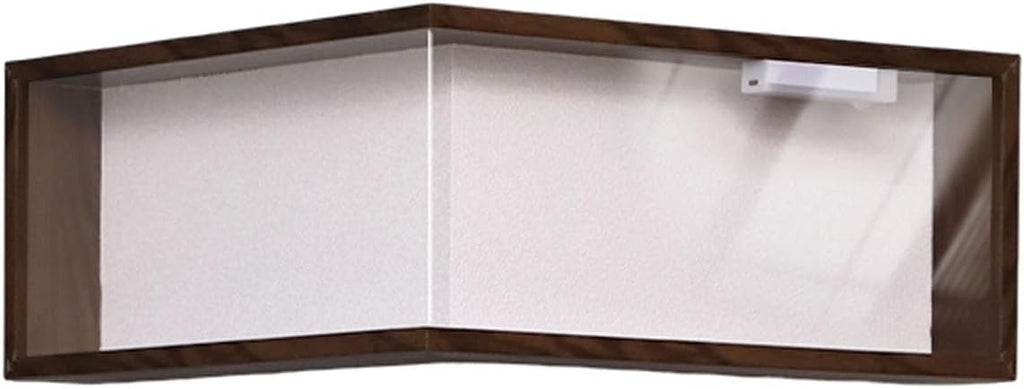 Wall Mounted Corner Shelf - Floating Shelves Save Space with Light Corner Display Shelf Stand Dustproof Storage, Heavy Duty Floating Shelves with LED Lights