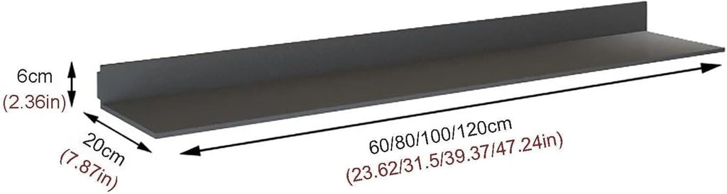 Illuminated Wall Shelf Built-in LED,Aluminum Alloy Display Stands,Floating Shelves Wall Mounted,Light Creative Metal Display Shelves for for Storage (Black 60cm/23.62in)