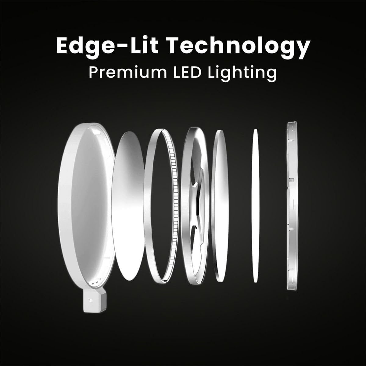 LUME CUBE Edge 2.0 LED Desk Lamp | Dimmable Home Office Desk Light with USB Charging Port & Strong Swing Arm | Adjustable Color Temperature and Brightness | Circle Webcam Light - White
