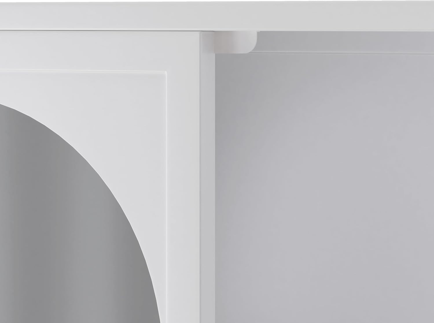 Retro Style Tempering Glass Door Wall Cabinet with Detachable Shelves and Open Shelves，for Office Dining Room,Living Room, Kitchen and Bathroom.White