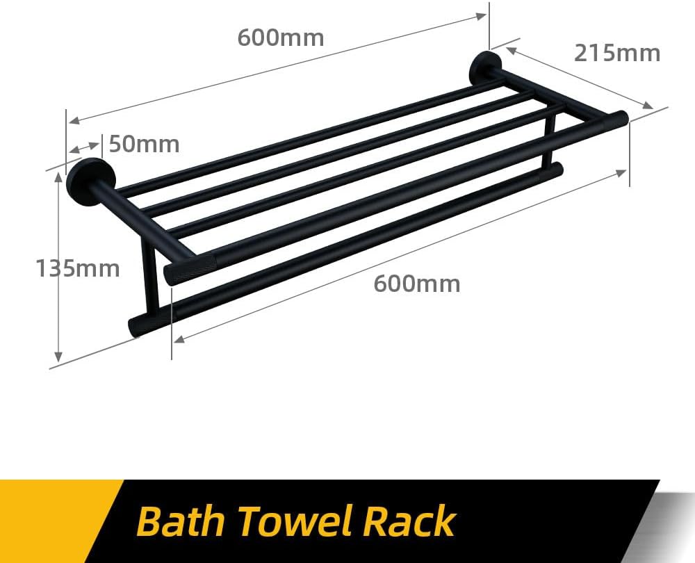 Modern Matte Black Bathroom Hardware Set with Brass Knurled Design Towel Bar Bath Robe Hook Shelf and Toilet Paper Tissue Holder Stylish and Functional Accessories for Your Bathroo