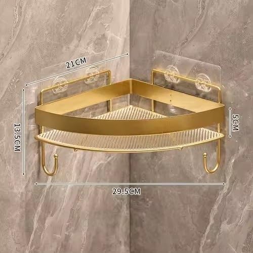 2-Pack Corner Shower Caddy - Wall Mounted Acrylic Storage Rack with Hooks, No Drilling Triangle Shelves, Metal Fence Organizer for Bathroom - Black Shower Shelf