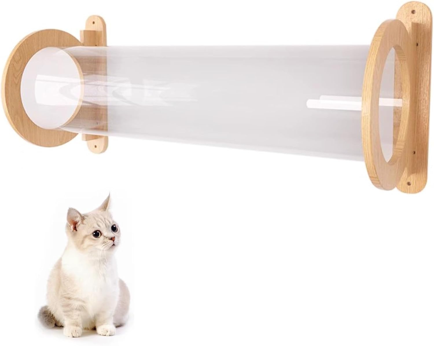 Cat Walkways for Walls, Wall Mounted Cat Furniture, Wall Shelves for Cats, Transparent Cat Space Capsule, Cat Climbing Wall(60cm)