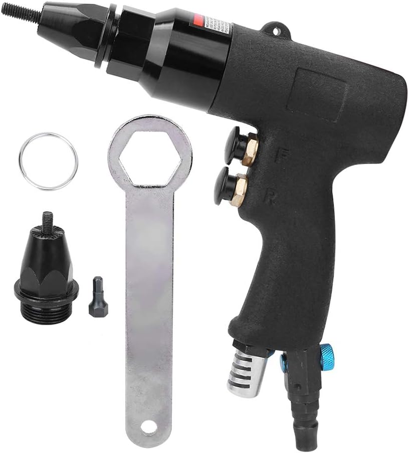 Rivet Gun - Rivet Nut Tool Kit, Pop Rivet Gun, Stainless Steel Rivets, Thread-Screw Design, Energy-Efficient Air Power, Non-Slip Handle, Metal Sheet & Automotive Use