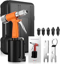 Hydraulic Pneumatic Rivet Gun Air Riveter Blinding Riveting Nuts Tool, Pop Rivet Nut Gun Riveting Machine for Body Panels Bicycle Attachments Furniture (Yellow)