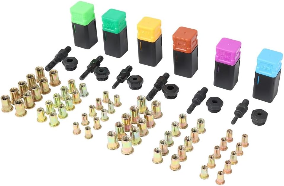 NEW 67pc Pop Rivet Gun Kit - Rivet Setting Tool with Changeable Threaded Rivets