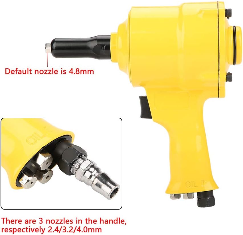2pcs Pneumatic Air Riveter Pop Rivet Gun Tool Kit Air Hydraulic Rivet Gun Riveting Tool