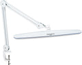 Task Lamp with Clamp, 23 Inch Lamp Head, Bright 182PCS LEDs,3 Color Temperatures, 4 Brightness Levels, Metal Swing Arm 20W 2200 Lumen Dimmable Led Desk Lamp (White, CCT)