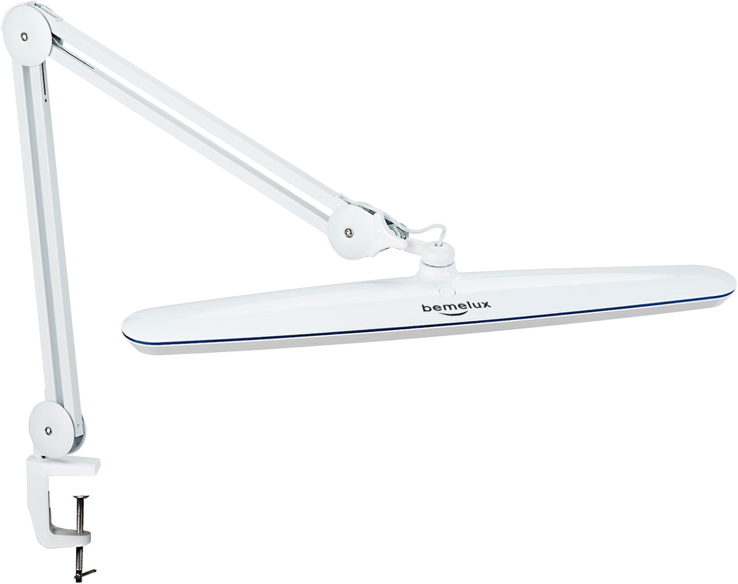Task Lamp with Clamp, 23 Inch Lamp Head, Bright 182PCS LEDs,3 Color Temperatures, 4 Brightness Levels, Metal Swing Arm 20W 2200 Lumen Dimmable Led Desk Lamp (White, CCT)