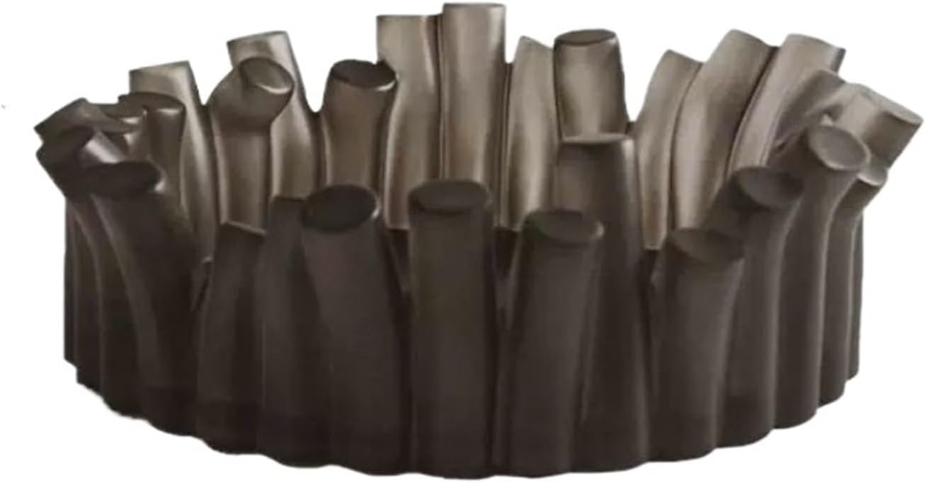 Creative Minimalist Fruit Bowl, Unique Composite Resin Plate Tray - Elegant Home Table Decoration & Storage Organizer(Brown)