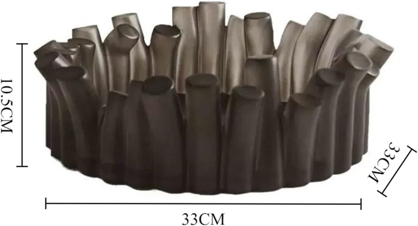 Creative Minimalist Fruit Bowl, Unique Composite Resin Plate Tray - Elegant Home Table Decoration & Storage Organizer(Brown)