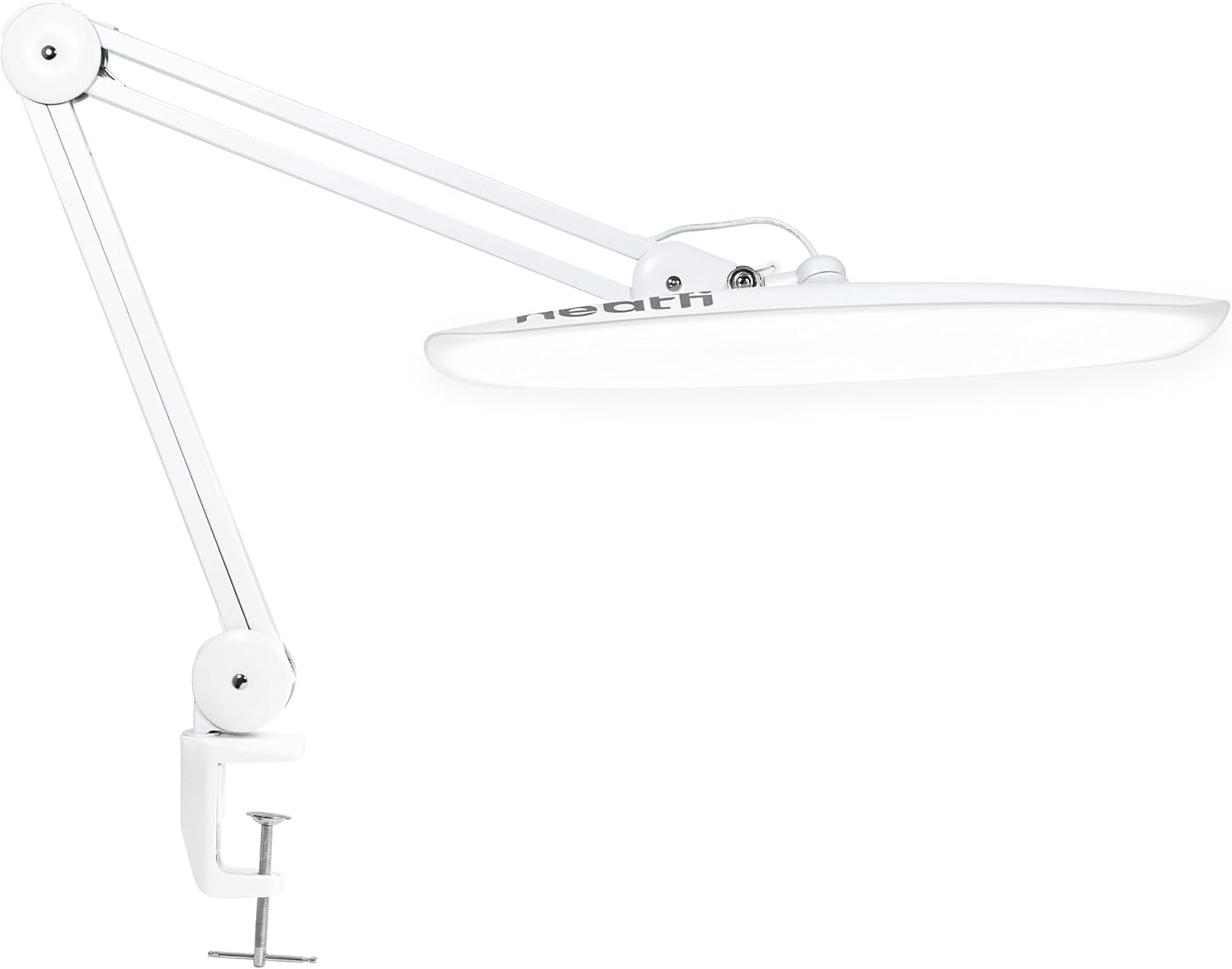 Neatfi XL 2200 Lumens 24W LED Desk Lamp – Shadow-Free Task Lighting | 4-Level Dimming | Home Office & Crafts Use | 20-Inch Wide Head (White, Non-CCT with Clamp)
