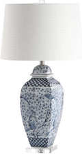 SAFAVIEH Lighting Collection Braeden Blue/ White Chinoiserie 30-inch Bedroom Living Room Home Office Desk Nightstand Table Lamp (LED Bulb Included)