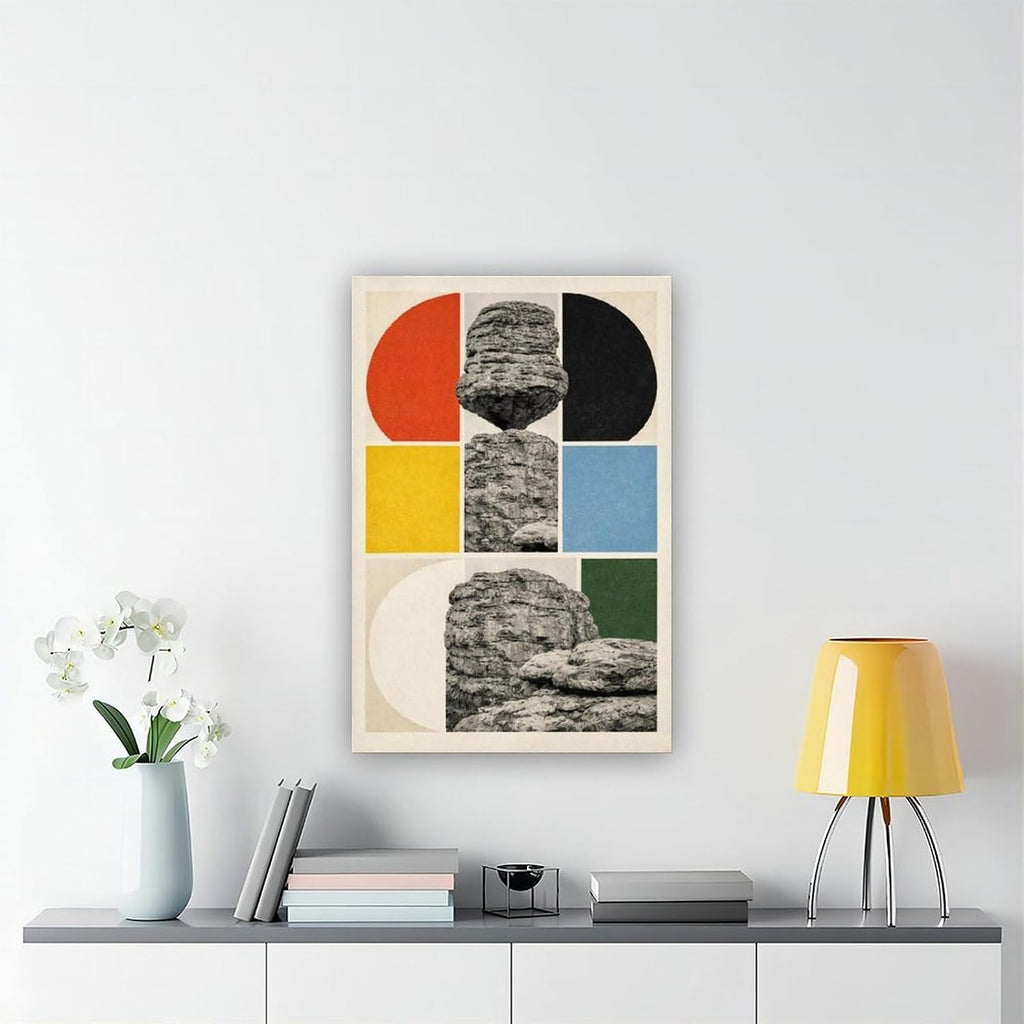 AUHUE Modern Abstract Rock Art Poster Canvas Poster Paintings for Wall Art Decoration Living Room Office Frame 24x36inch