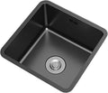 JATIBOSH Square Bar Sink Single Bowl Sink Kitchen Black Sink Stainless Steel Undercounter Small Vegetable Small Workstation Sink (Size : 35x35cm)