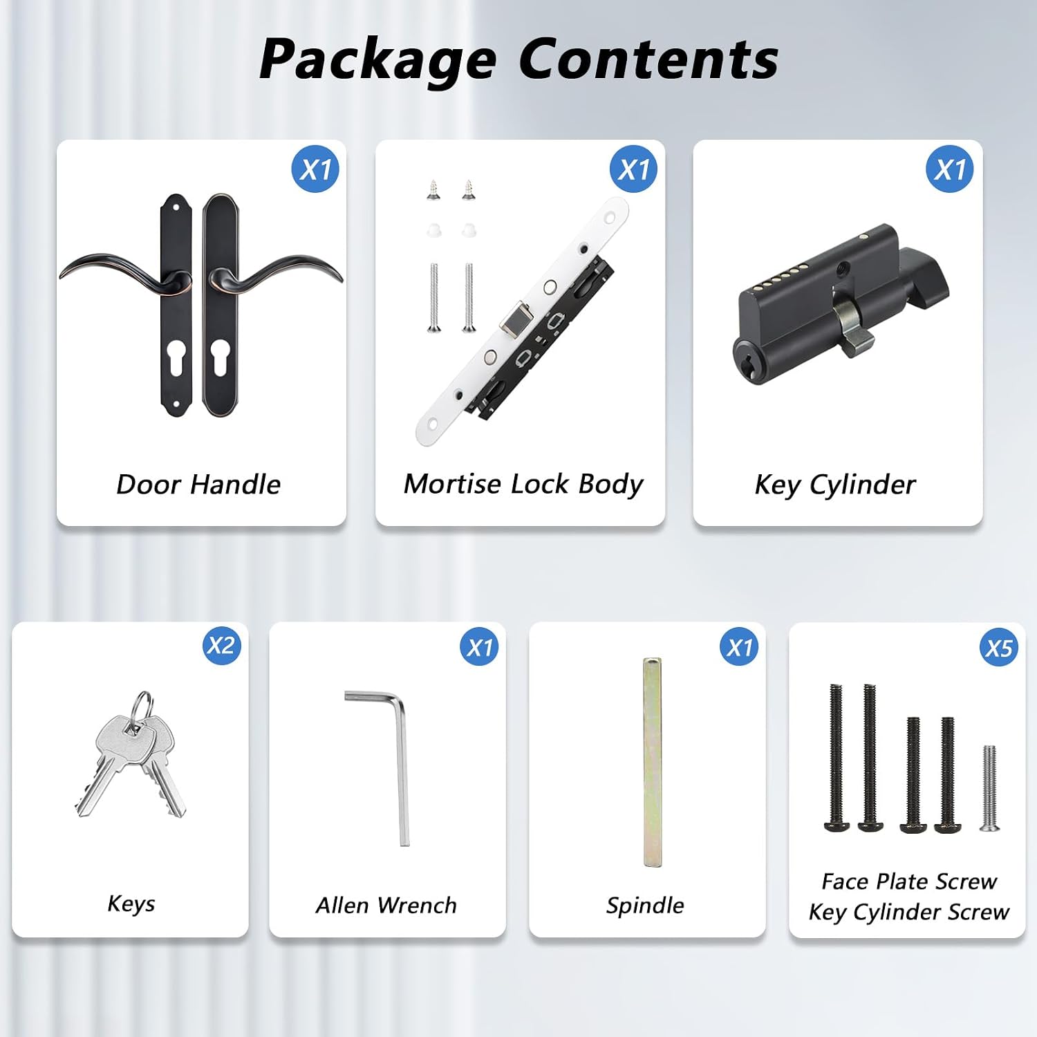 MaxxGeek Storm Door Handle Accessory Set fit Pella Storm Door Handle Replacement Part, with Key and Lock Cylinder (Oil-Rubbed Bronze)