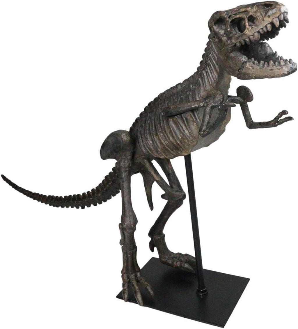 Ebros Prehistoric Standing Tyrannosaurus Rex Dinosaur Fossil Skeleton Statue On Museum Gallery Mount 19.25' Long for Trex Archaeology Fans Excavation of Ice Age Jurassic Era Decor Figurine Model