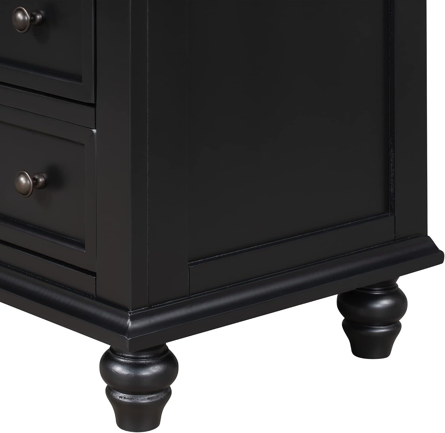Modern Storage Wood Cabinet with 3-Drawer, Sofa Table Console Table End Table with Pull Out Tray, Accent Table Furniture for Entryway Living Room,Fully Assembly Bedside Table (Black)
