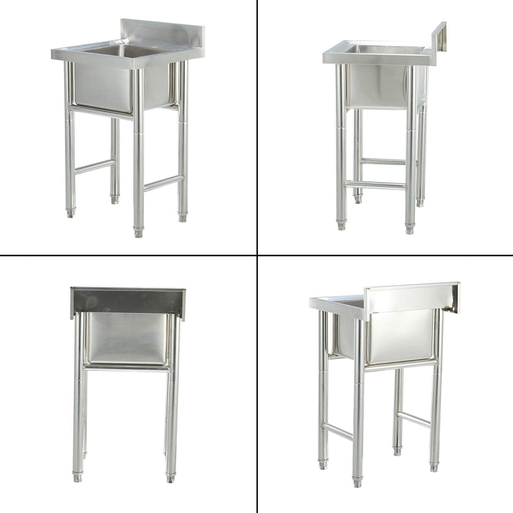 Kitchen Stainless Steel Sink Stand Alone Sink Outdoor Washing Table and Sink Commercial Sink Single Bowl Sink for Dinning Room