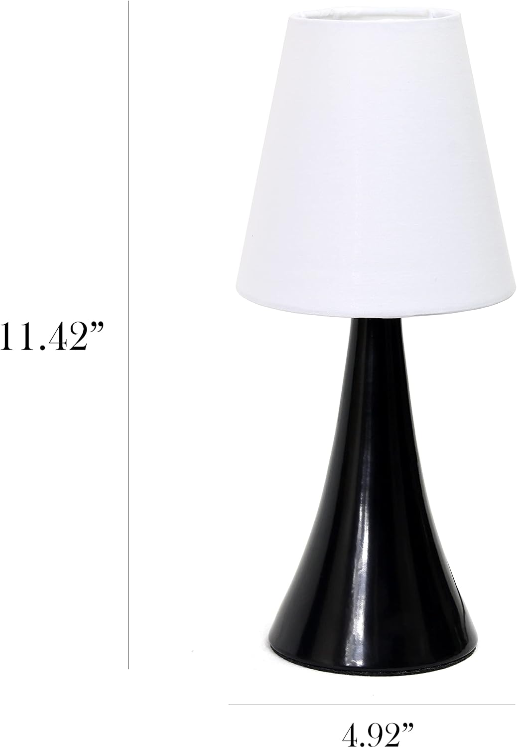 Simple Designs LT2042-BLK-2PK Valencia Colors 2 Pack Mini Touch Table Lamp Set with Fabric Shades, Black & White (Pack of 6, 12 Count Total)