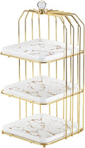 Cake Stand Creative Multi-layered Iron Cake Stand Dessert Stand Refreshment Stand Afternoon Tea Pastry Stand Snack Storage Rack Cake Holder(Color:White plate,Size:Triple layer 1)