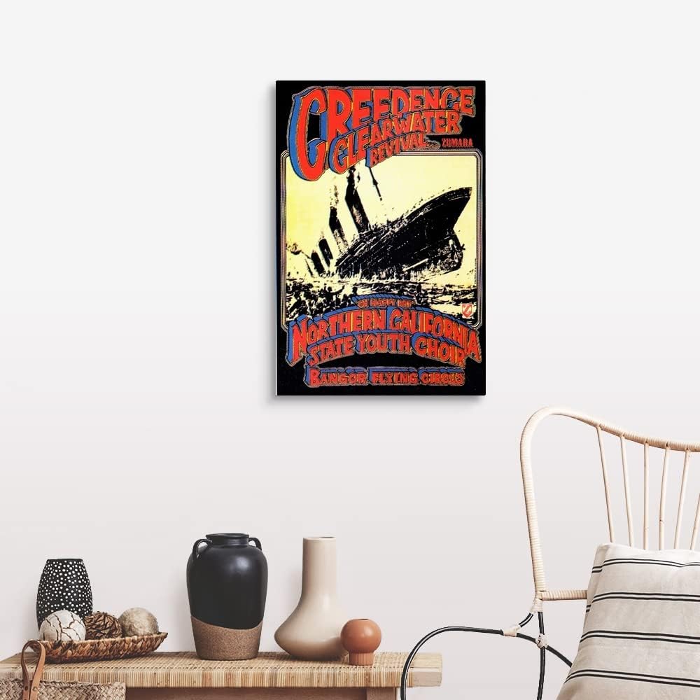 GREATBIGCANVAS Creedence Clearwater Revival Poster Canvas Wall Art Print, Classic Rock Home Decor Artwork, 20'x30'