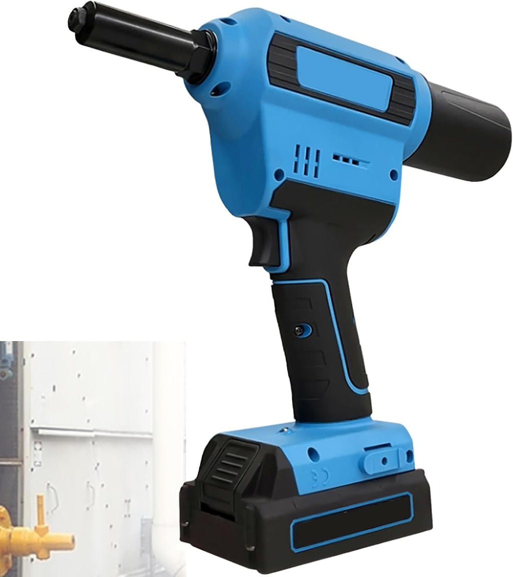 Electric Lithium Riveting Nut, Rechargeable Cored Aluminum Alloy Stainless Steel Rivet Gun, Pop Rivet Gun for Screw Drivers and Drills