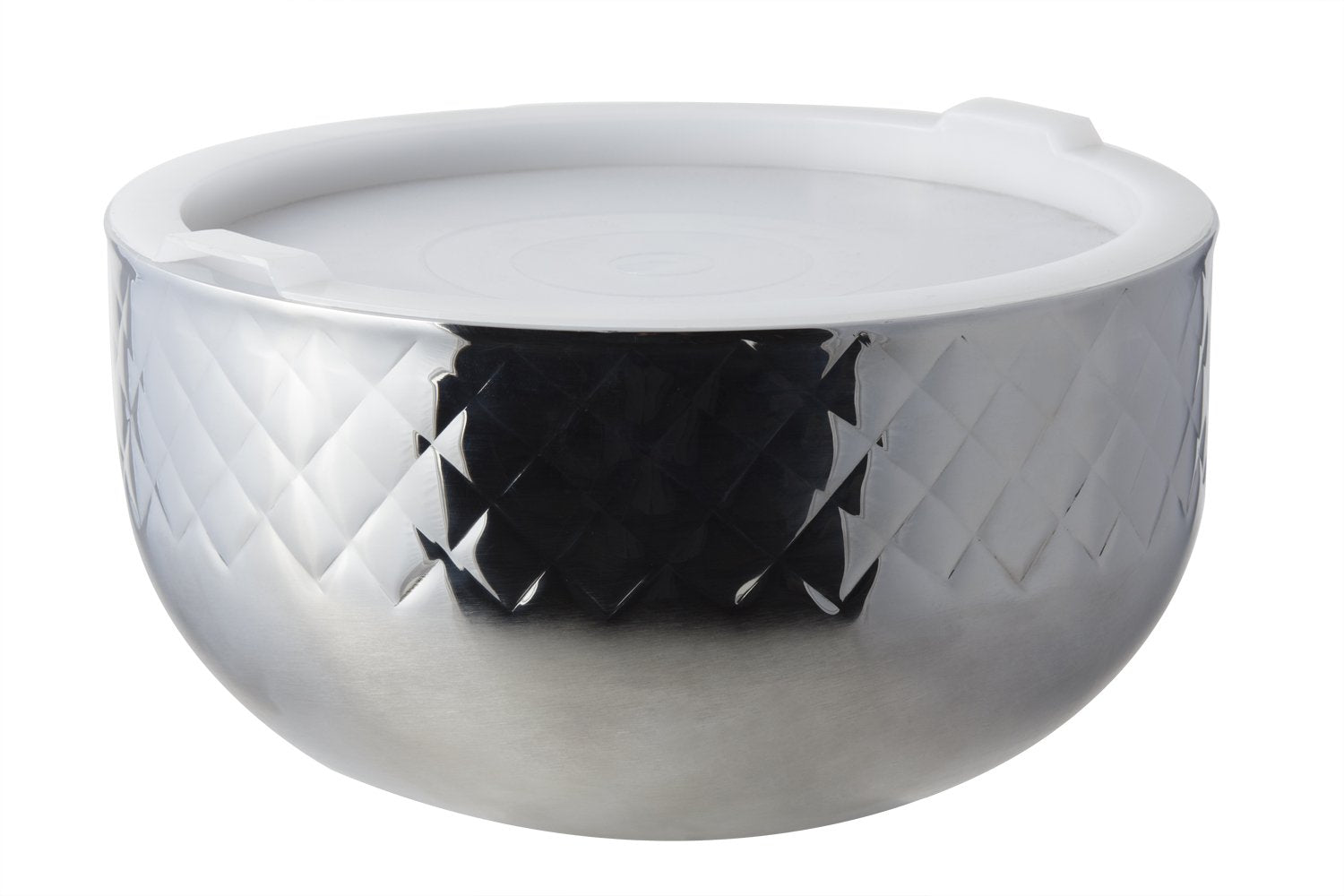 Bon Chef 9316DI Stainless Steel 3 Wall Diamond Collection Cold Wave Bowl with Cover, 7 Quart Capacity, 11-7/8' Diameter x 6-1/2' Height