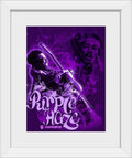 GREATBIGCANVAS Jimi Hendrix Purple Haze 4 White Framed Wall Art Print, Classic Rock Artwork