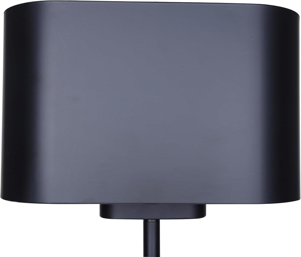 Canarm Kov 1-Light Table Lamp, 24-inch Minimalist Design with Matte Black Finish Metal Shade and Rotary Switch for Bedroom, Living Areas or Office