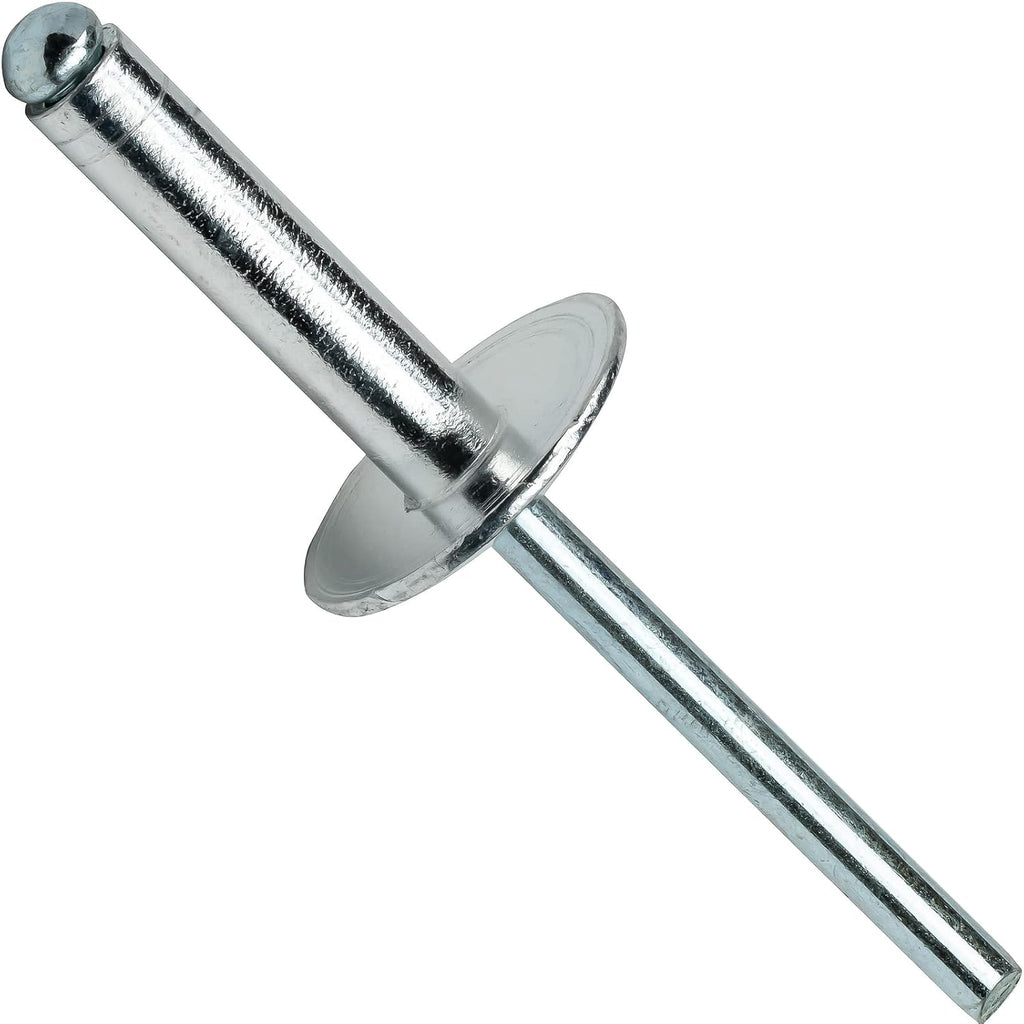 DIY Man - Large Flange Pop Rivets 3/16' x 1/2' Aluminum Body Steel Mandrel (6-8) Quantity 500 D&J