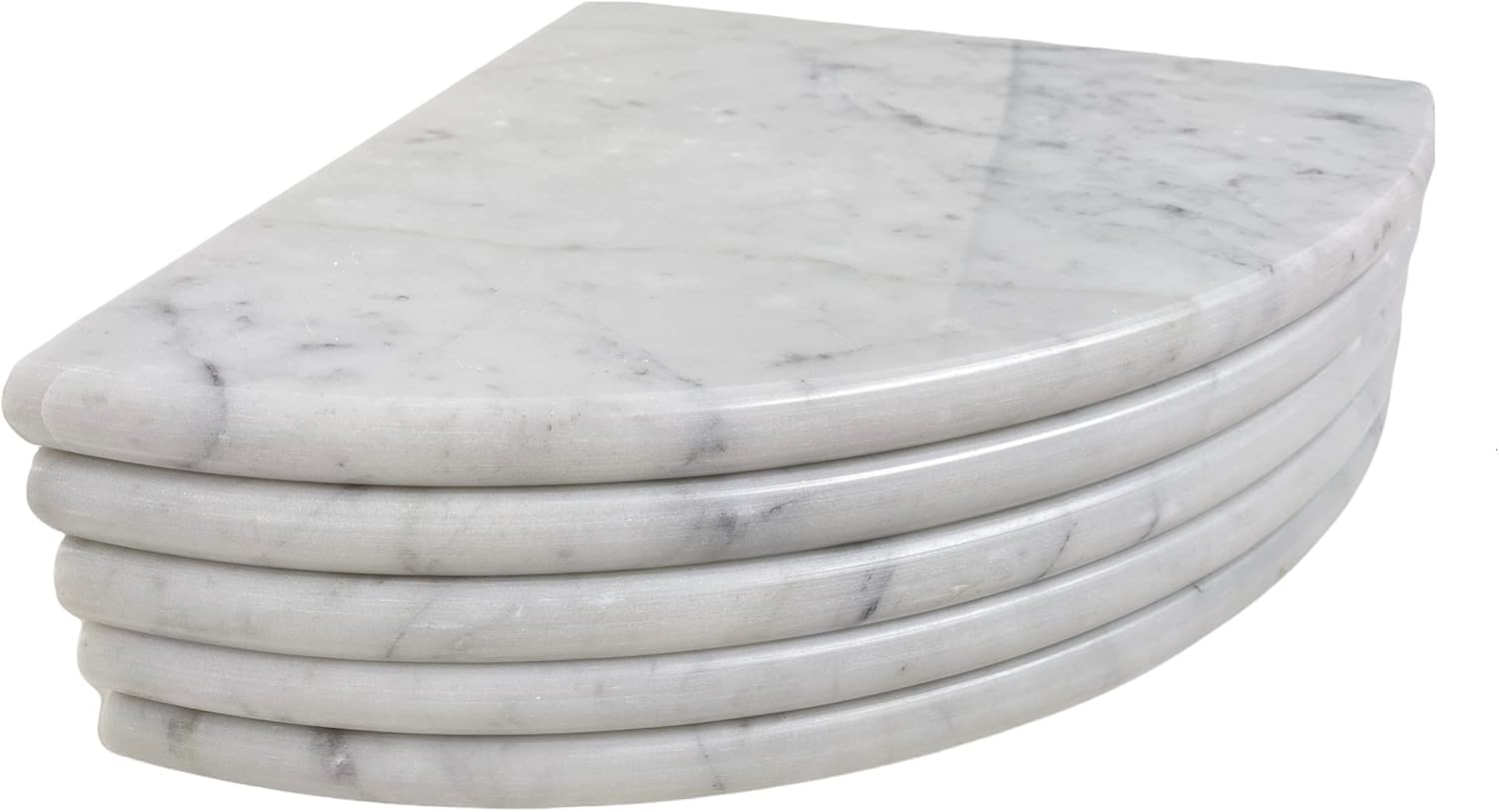 Tenedos 9'' X 9'' Round Edge Bianco Carrara Premium Corner Shower Shelf Piece Both Sides Polished (5)