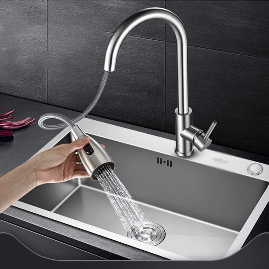 Kitchen Sinks Stainless Steel Manual Sink Kitchen Single Bowl Sink Kitchen Rectangular Sink Stainless Steel Pull (78 * 45 * 20Cm