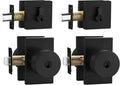 Haidms Black Door Knob with Deadbolt, Zinc Alloy Matte Black Exterior Door Lock Set, Heavy Duty Front Door Knob and Deadbolt Set with Lock and Key, Reversible Modern Secure Entry Hardware (2 Pack)