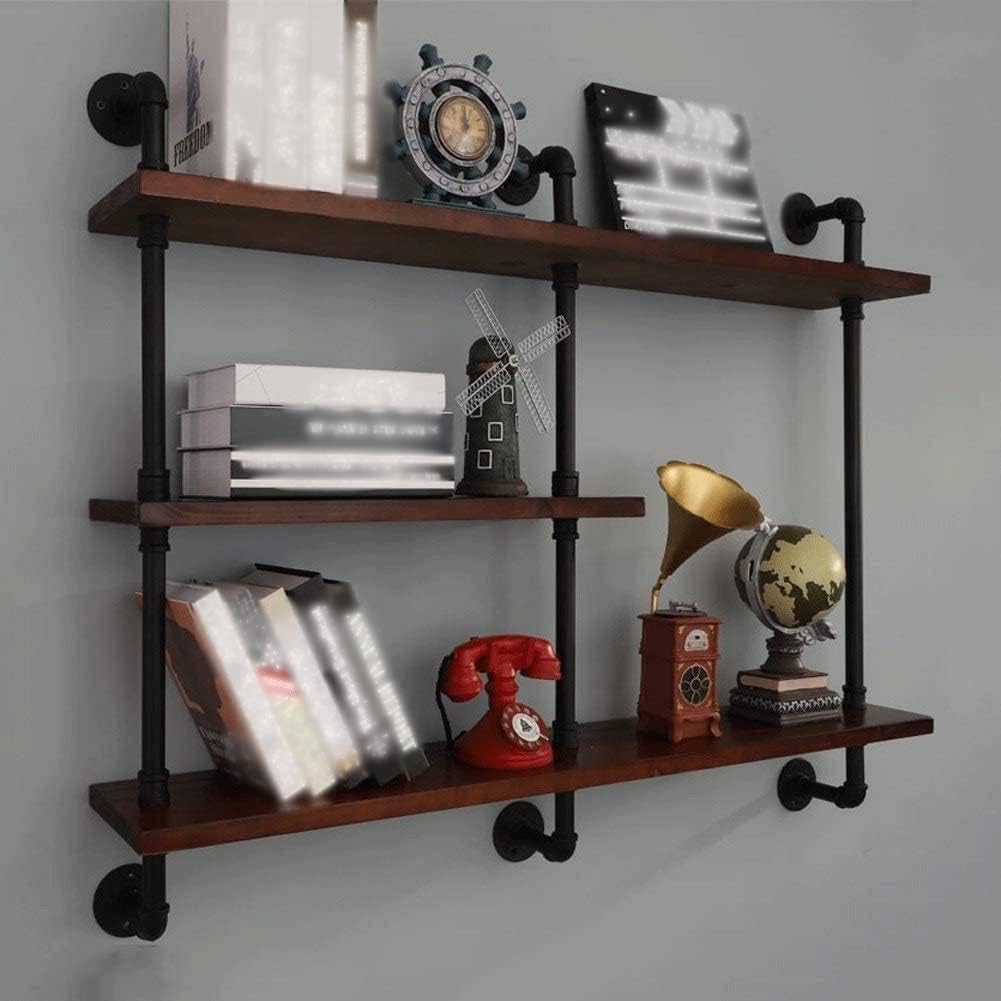 Corner Shelves Wall Mounted Floating Shelves 3-Tier Wall Decoration Shelf Iron Pipe Shelf Bracket for Bedroom Living Room Bathroom Kitchen Office and More